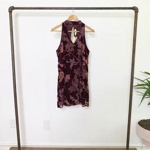 Band of Gypsies Velvet Mini Chocker Floral Dress